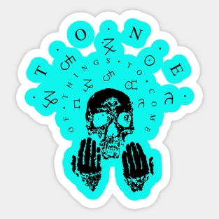 Knowledge White Skull Sticker